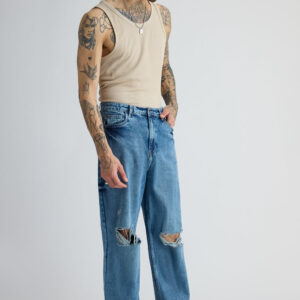 Ripped Men's Straight Jeans