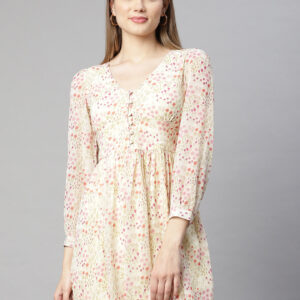 Women Pink Floral Printed Mini Dress