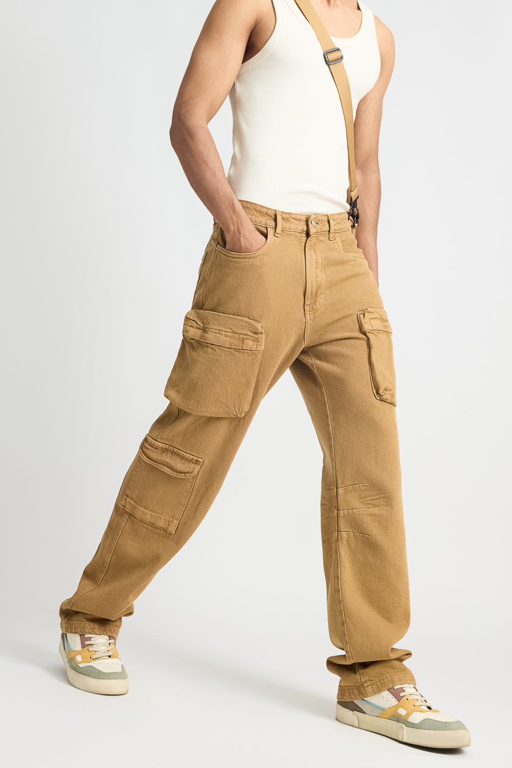 29march_0652-Edit.jpg Men's Sand Straight Jeans - Image 2