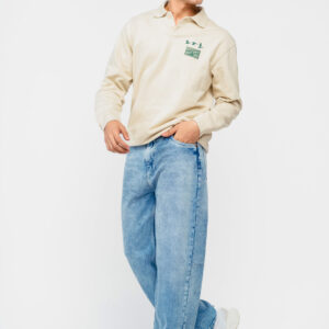 Blue Abrasion Straight Men's Jeans