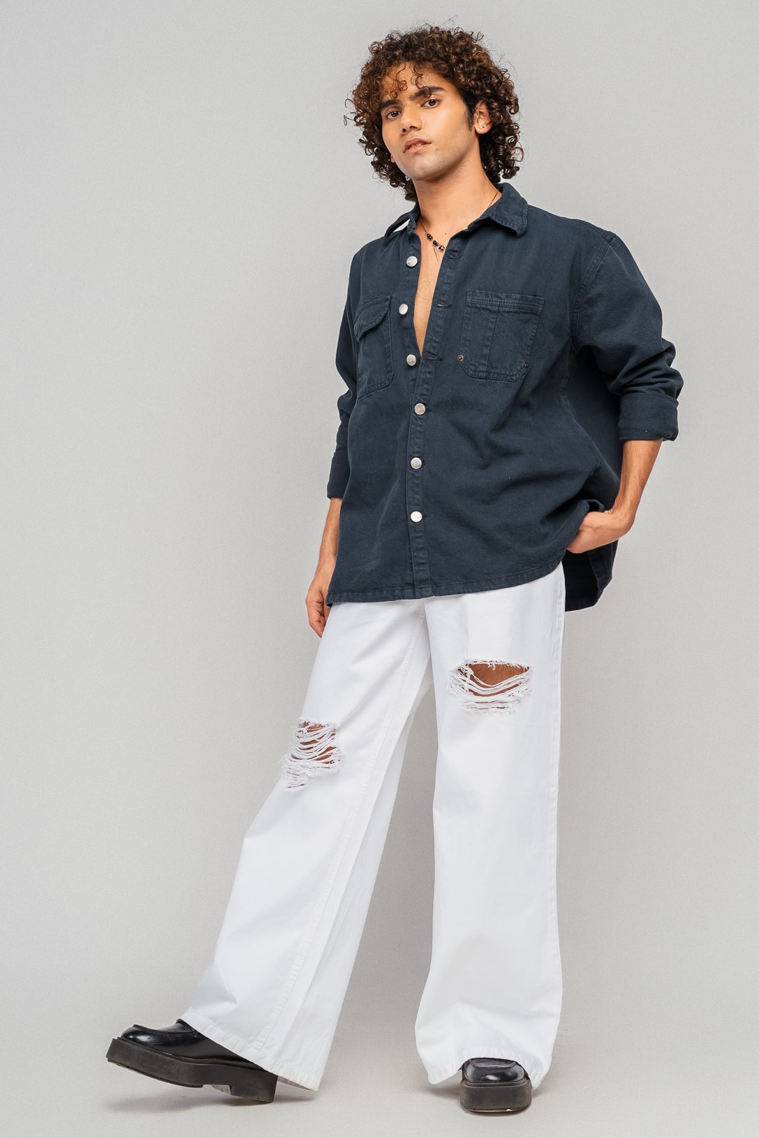 FreakinsMenswear-36-min.jpg Distressed White Men's Wide Jeans