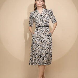 White Polyester Blend Regular Fit Dress For Women