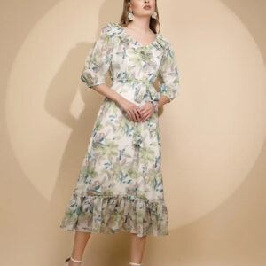 Multicolor Polyester Blend Regular Fit Dress For Women