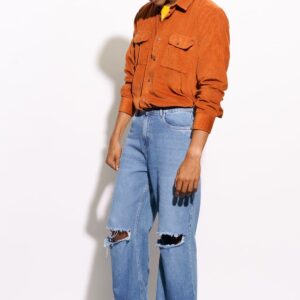 Men's Blue Faded Distressed Wide Jeans