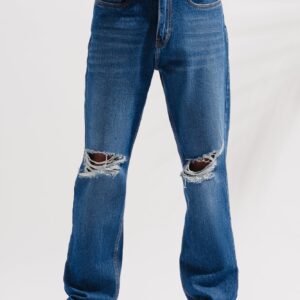 Classic Distressed Men's Wide Jeans