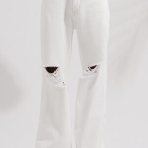 Distressed White Men's Jeans