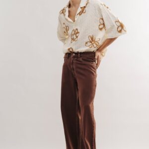 Men's Brown Relaxed Straight Jeans