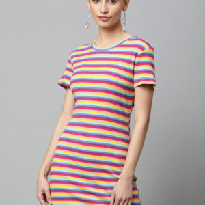 Women Striped Slim Fit Bodycon Dress